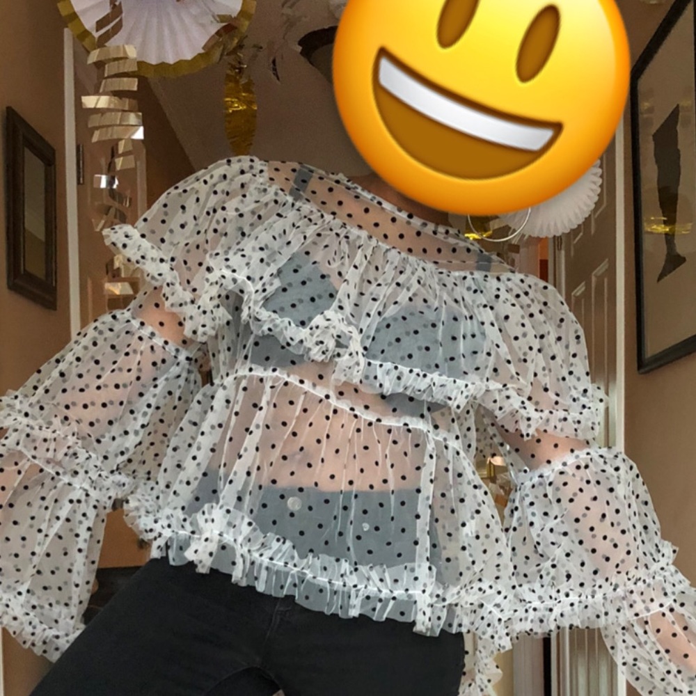 Polka Dotted Organza Top